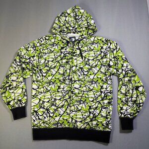RipZone activewear full zip hoodie / jacket men's youth size L white black green